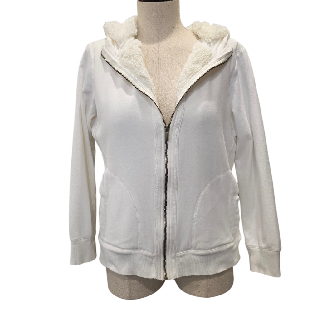 New York Laundry Cream Hoodie w/Faux Fur Lining